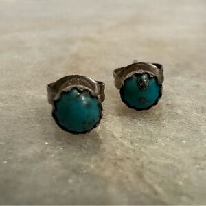 Turquoise Sterling Silver Women Stud Earrings